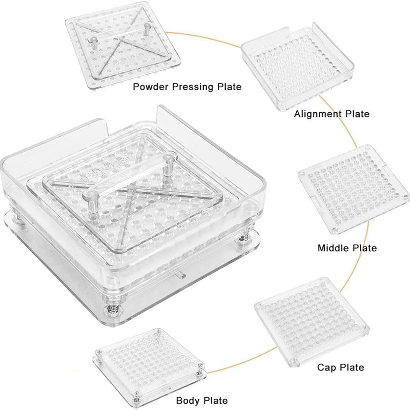Acrylic Manual Capsule Filling Machine | 100-Hole | Size 000#–5#