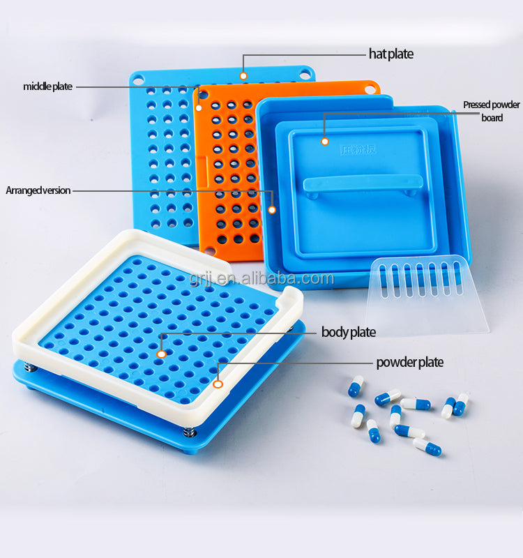 100-Hole Capsule Filling Tray Set with all components