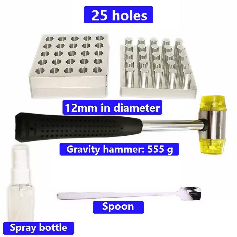 Food-Grade Stainless Steel Tablet Press Die Set 25-Hole | Kit