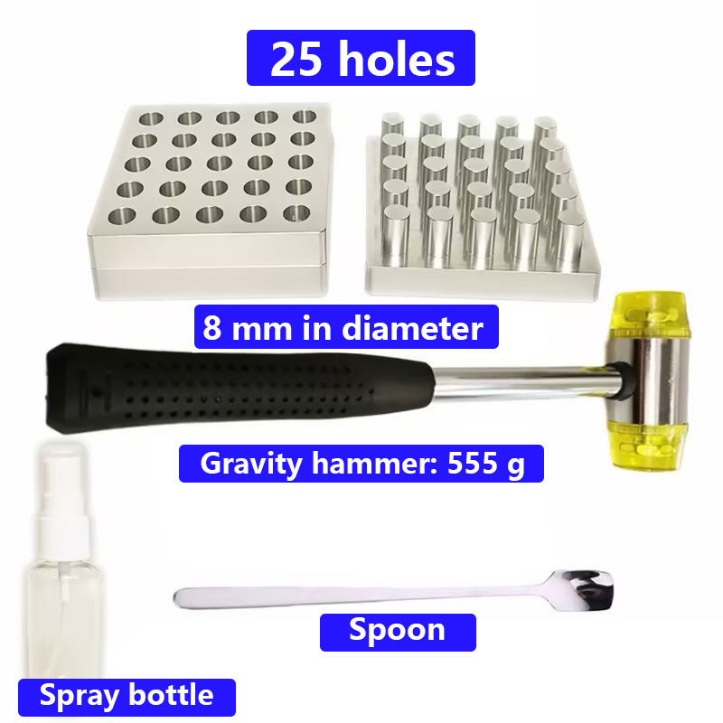 Food-Grade Stainless Steel Tablet Press Die Set 25-Hole | Kit