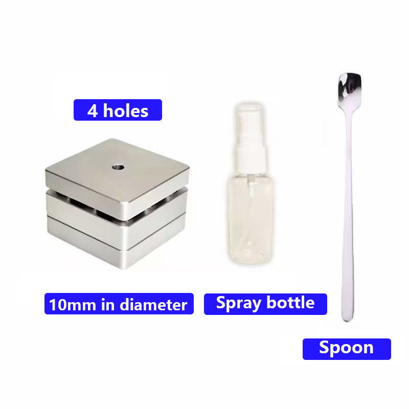 4-Hole Stainless Steel Tablet Mold Kit | 10 mm | Mallet Included