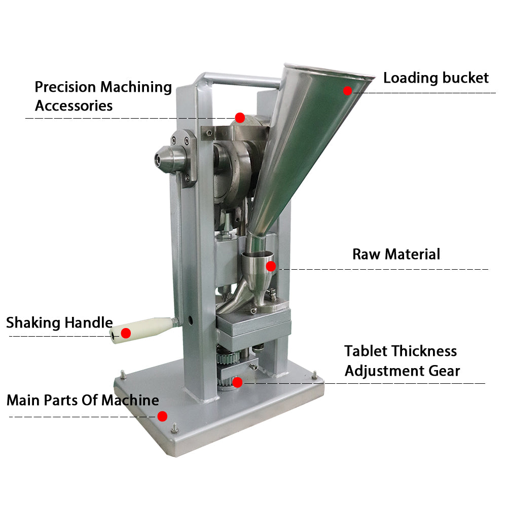 TDP-0 Manual Tablet Press (Painted Finish), 15 kN Pressure