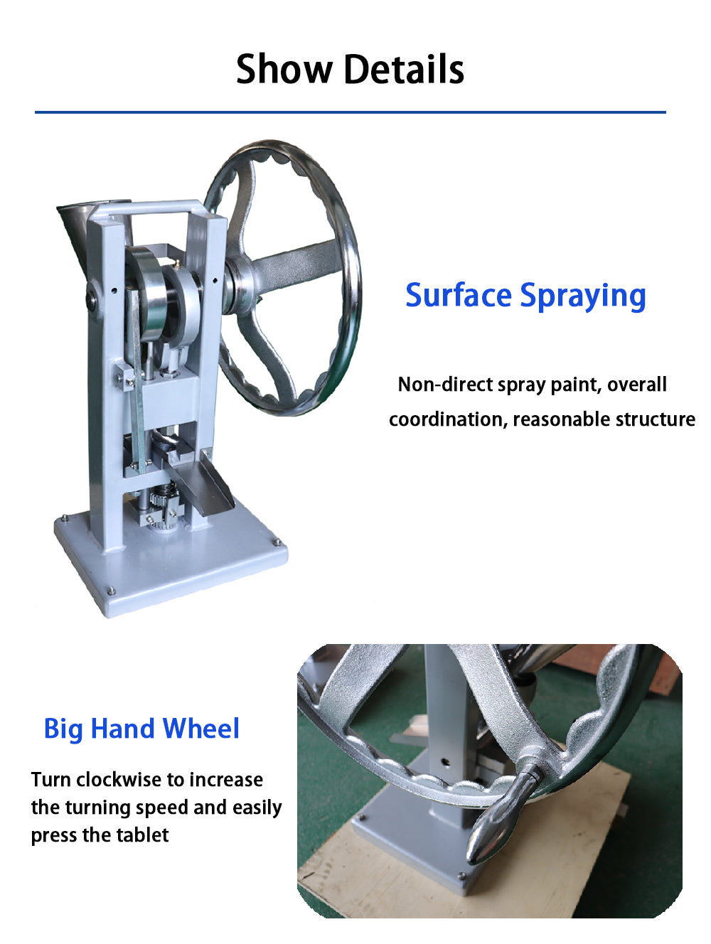 Sprint TDP-0 Tablet Press Machine | Stainless Steel, 2-12mm Range, 30-50 Tablets/Min