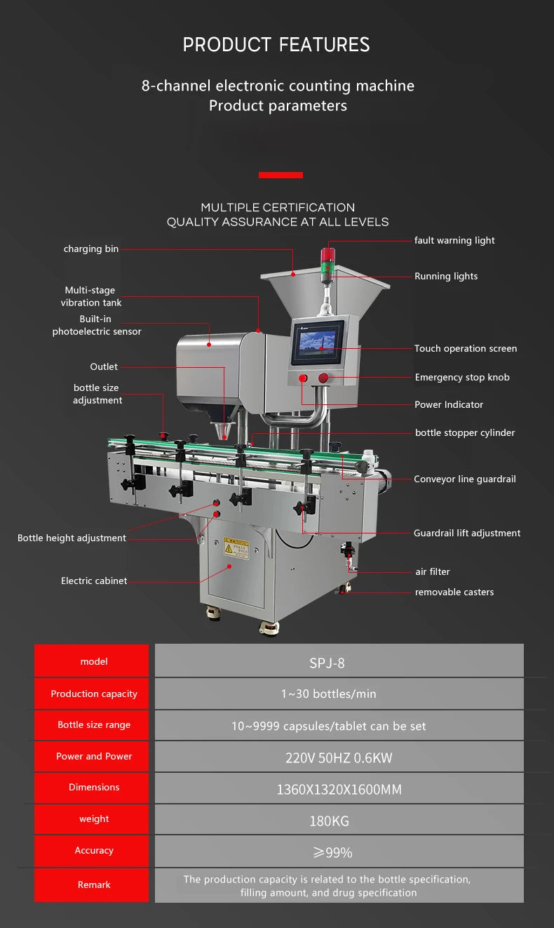 PJ-025 capsule and tablet counter with conveyor, product view 5