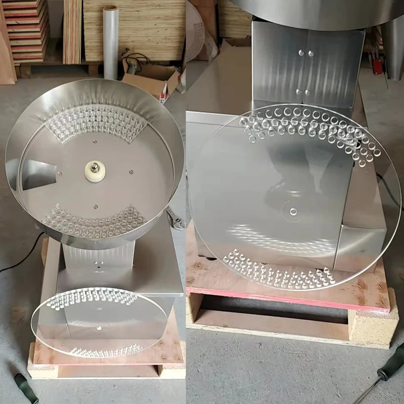 TC-400 interchangeable counting discs and discharge outlet
