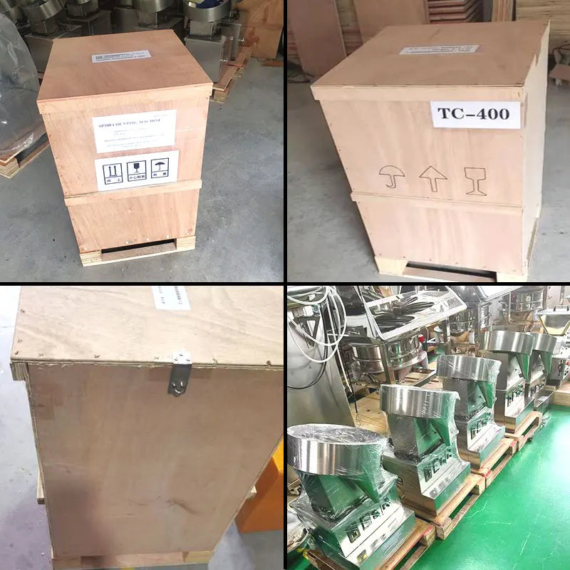 TC-400 wooden shipping crates and machine packing